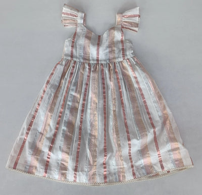 Rose Gold Metallic Striped Cotton Dress & Bloomer - Twinkle Twinkle Little One