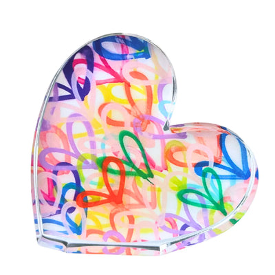 Sideways Heart with Hearts Acrylic Shelfie/Bookend