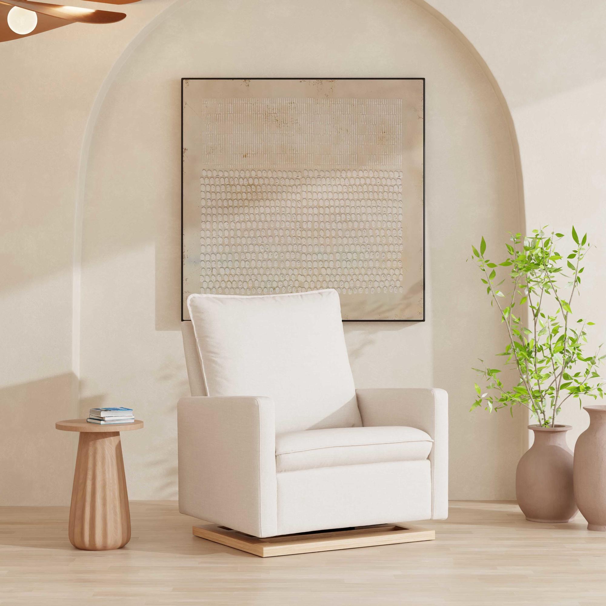Babyletto Cali Pillowback Chair and a Half Glider in Eco-Performance Fabric | Water Repellent & Stain Resistant