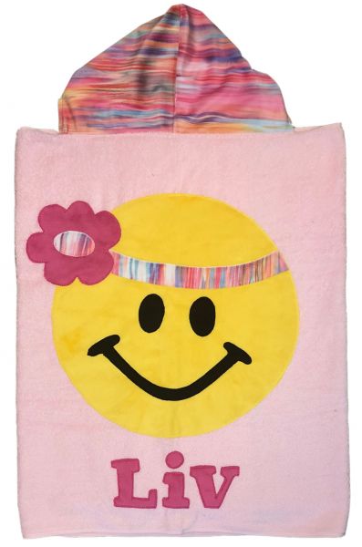 Emoji Hippie Chick Hooded Towel