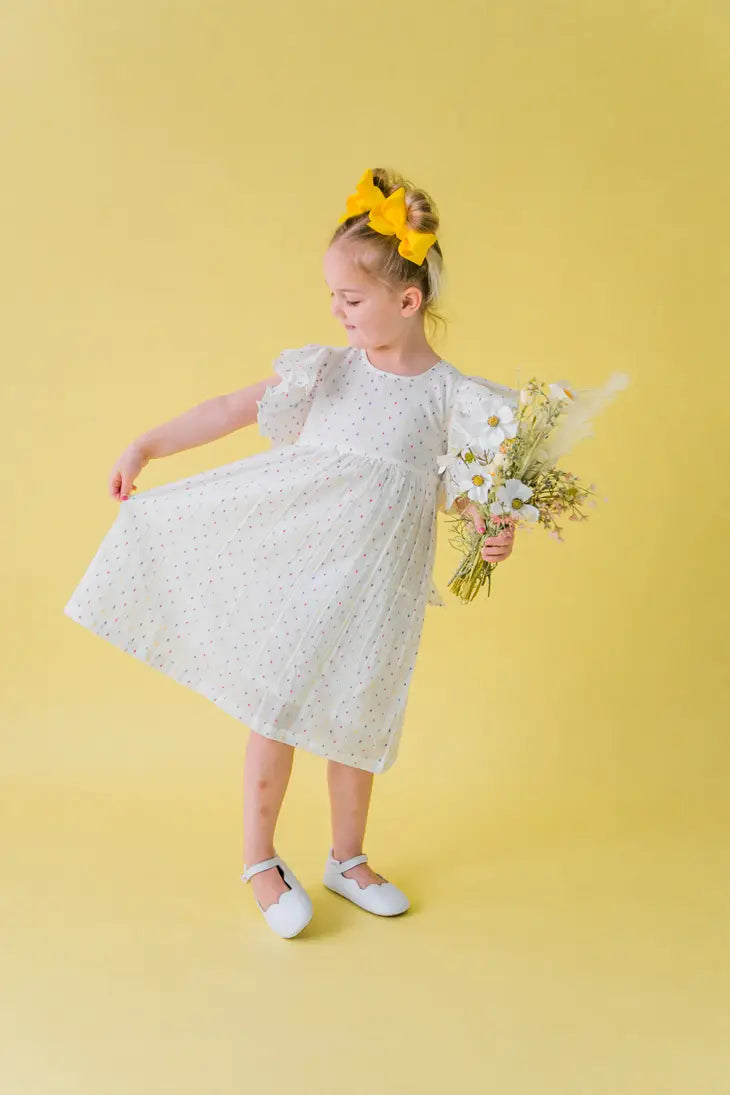 Multi-Dot Ruffle Tie Back Cotton Woven Dress & Bloomer - Twinkle Twinkle Little One