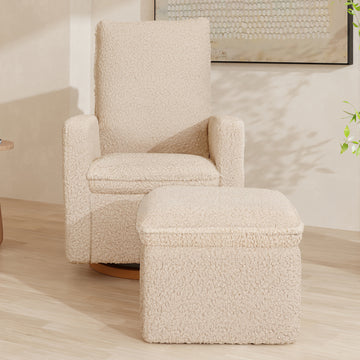 Babyletto Cali Storage Ottoman in Shearling - Twinkle Twinkle Little One