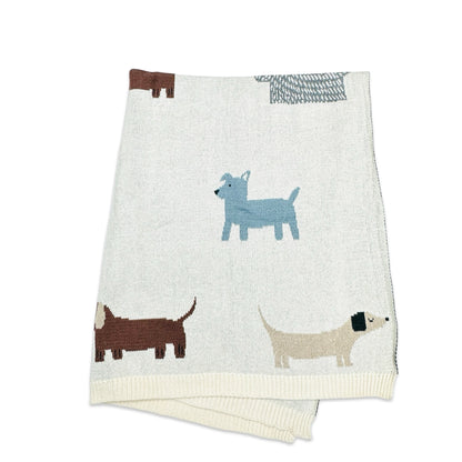 Buddy Dog - Organic Jacquard Sweater Knit Baby Blanket - Twinkle Twinkle Little One
