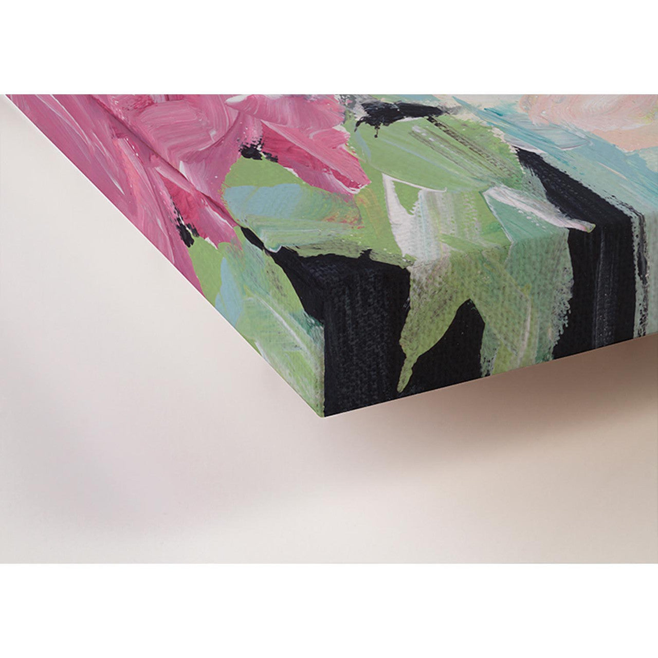 Flowers on Black Stretched Canvas Wall Art - Twinkle Twinkle Little One