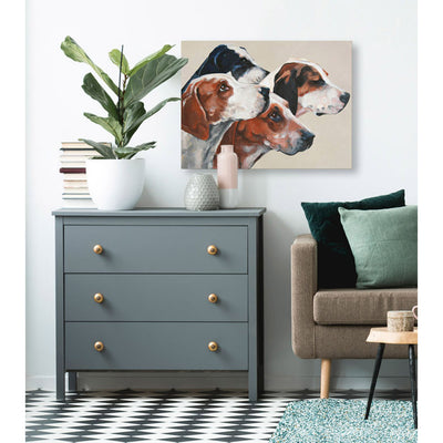 Foxhounds On Cream Stretched Canvas Wall Art - Twinkle Twinkle Little One