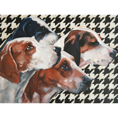 Foxhounds On Houndstooth Stretched Canvas Wall Art - Twinkle Twinkle Little One