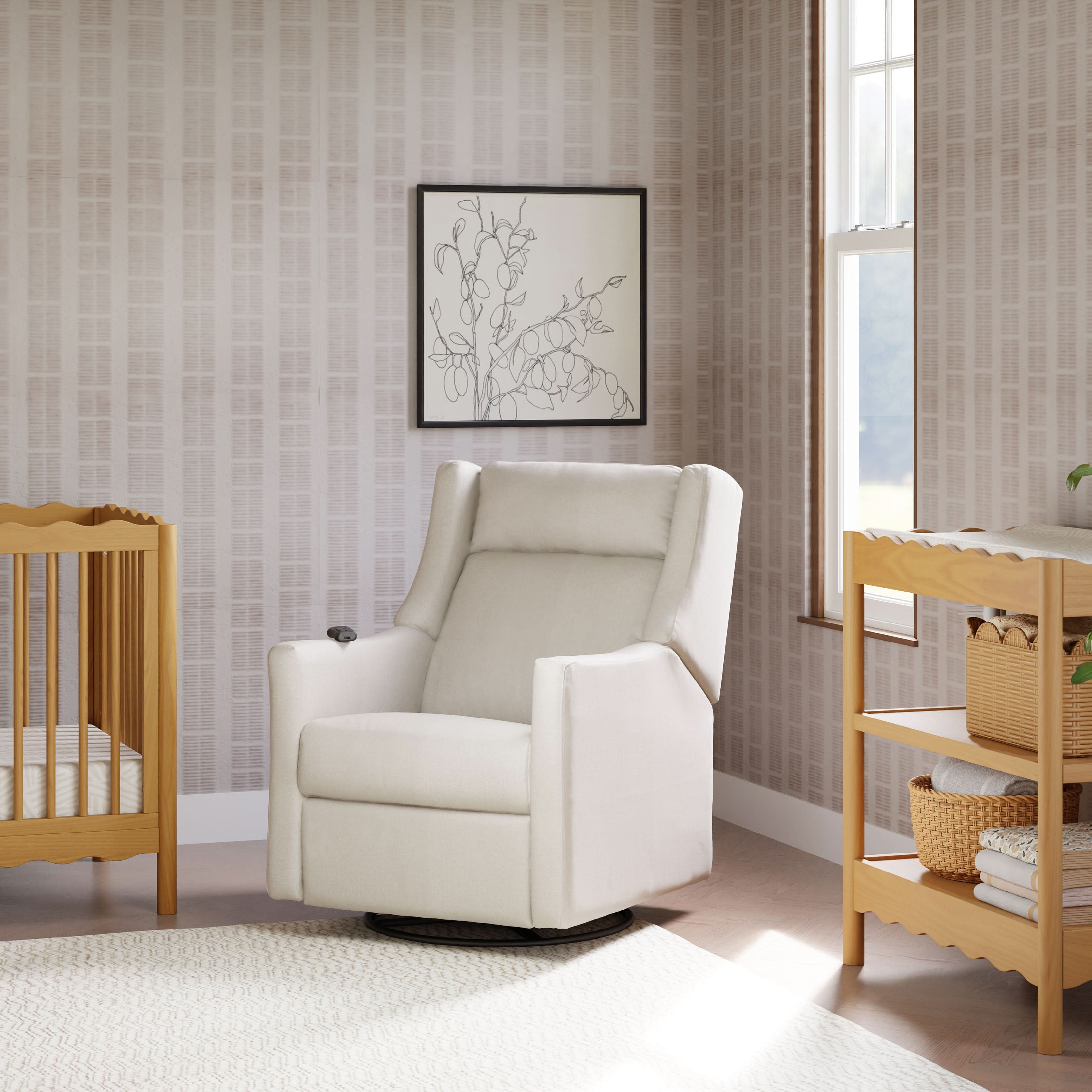 Babyletto Kiwi Deluxe Power Recliner & Swivel Glider with Heat and Massage