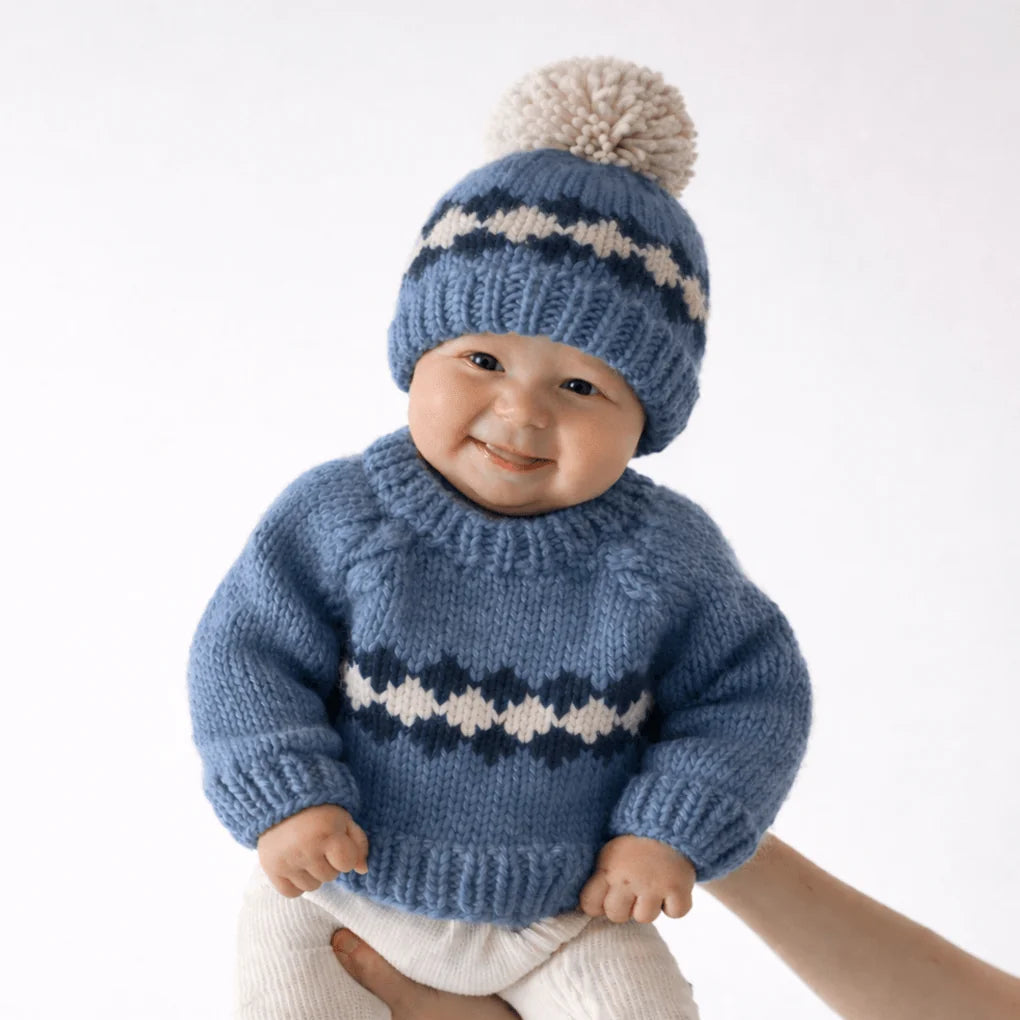 Slate Blue Geo Sweater