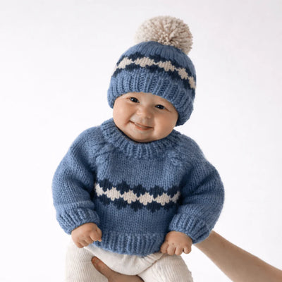 Slate Blue Geo Sweater