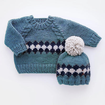 Slate Blue Geo Sweater