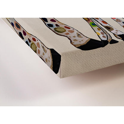 Giraffe Family of Four on Cream - Diptych Stretched Canvas Wall Art - Twinkle Twinkle Little One