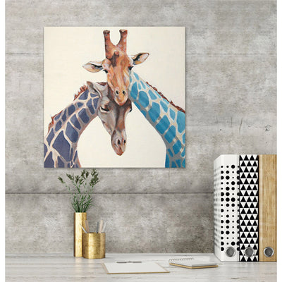 Giraffes In Love Stretched Canvas Wall Art - Twinkle Twinkle Little One