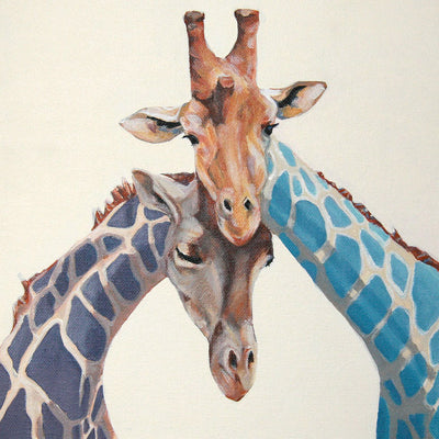 Giraffes In Love Stretched Canvas Wall Art - Twinkle Twinkle Little One