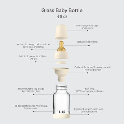 Baby Glass Bottle Set 4oz Latex