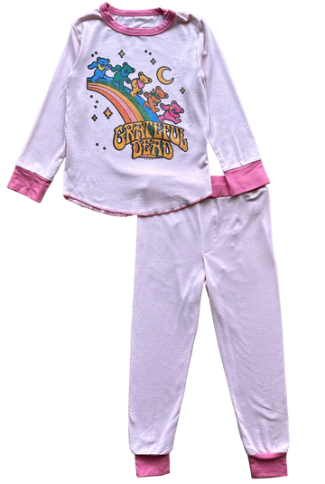 Grateful Dead Pink Rainbow Bear Thermal Set - Twinkle Twinkle Little One