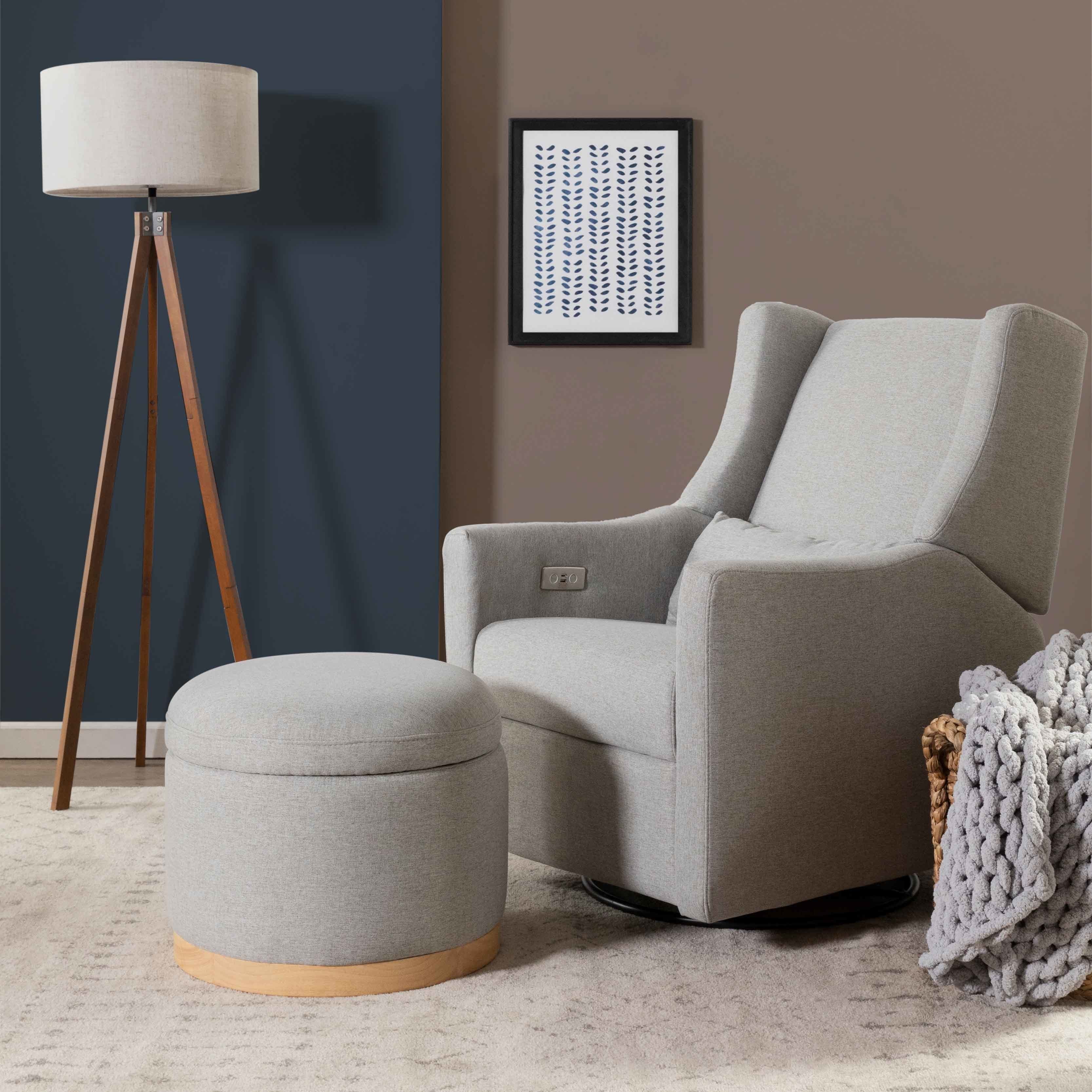 Babyletto Naka Storage Ottoman in Eco-Performance Fabric | Water Repellent & Stain Resistant