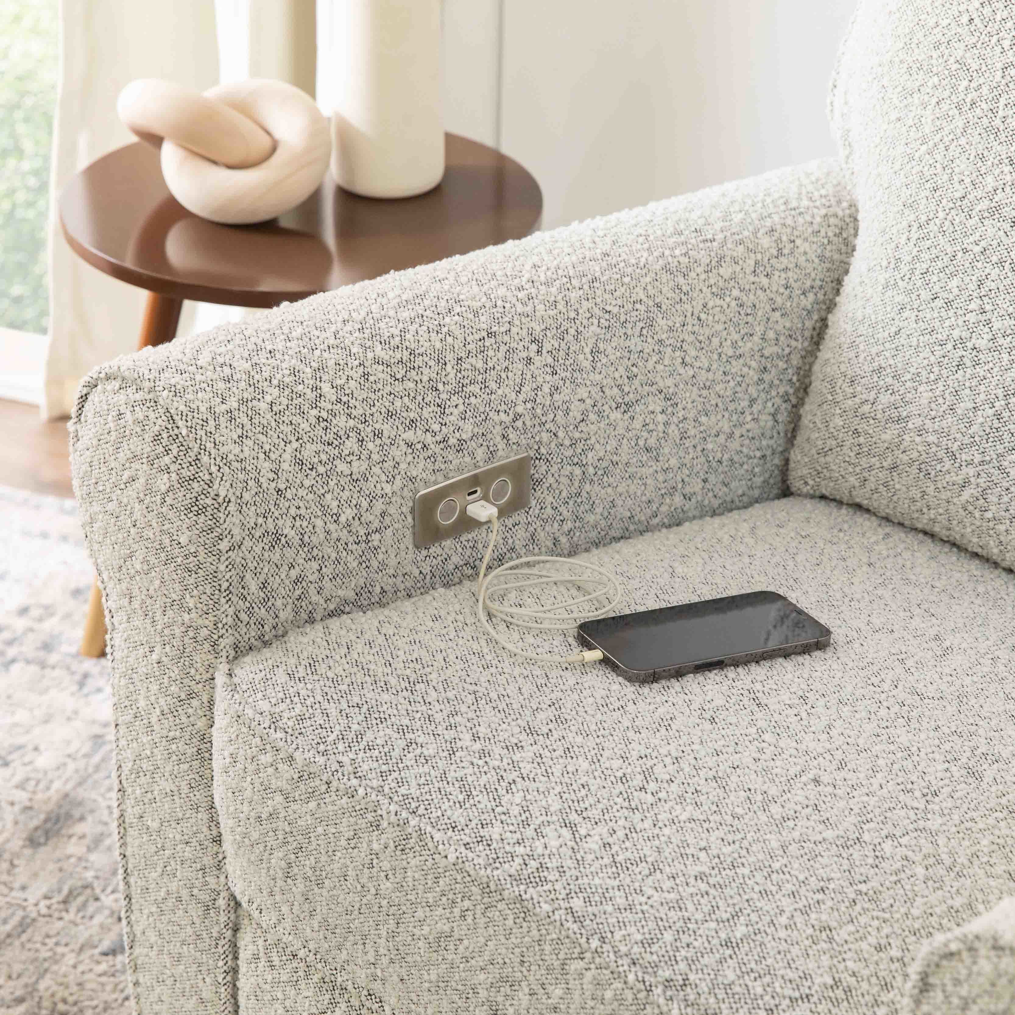 Monogram by Namesake Monroe Power Recliner and Swivel Glider in Boucle - Twinkle Twinkle Little One