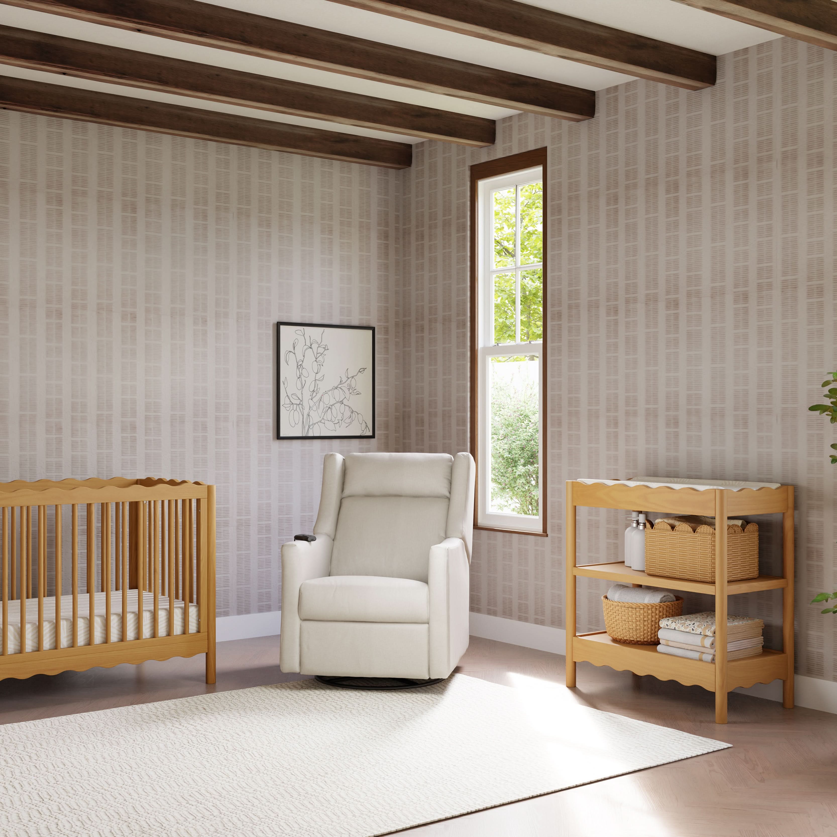 Babyletto Kiwi Deluxe Power Recliner & Swivel Glider with Heat and Massage