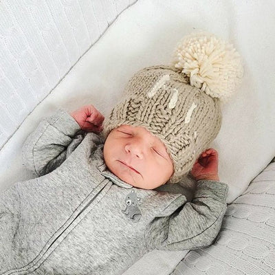 Hi. Pebble Brown Hand Knit Beanie Hat - Twinkle Twinkle Little One