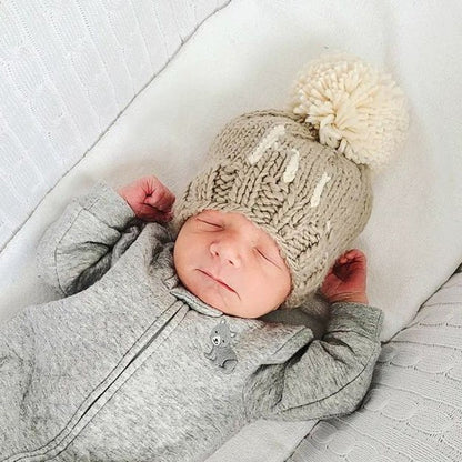 Hi. Pebble Brown Hand Knit Beanie Hat - Twinkle Twinkle Little One