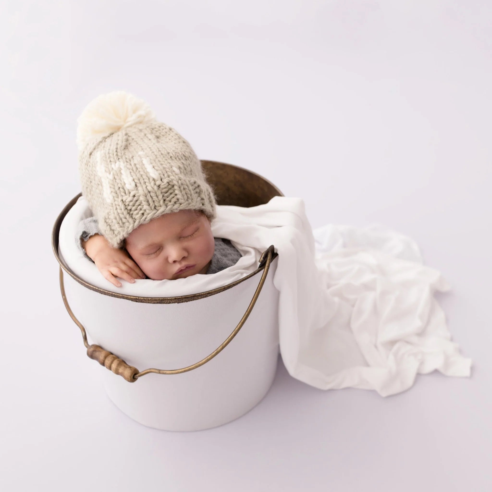 Hi. Pebble Brown Hand Knit Beanie Hat - Twinkle Twinkle Little One