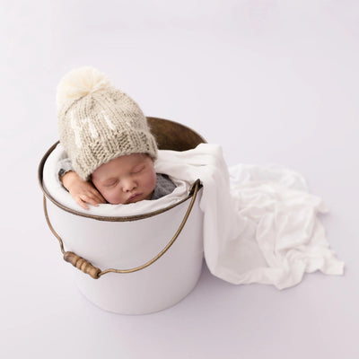 Hi. Pebble Brown Hand Knit Beanie Hat - Twinkle Twinkle Little One