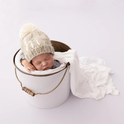 Hi. Pebble Brown Hand Knit Beanie Hat - Twinkle Twinkle Little One