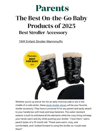 7 A.M. Enfant Warmmuffs - Navy Plush - Twinkle Twinkle Little One