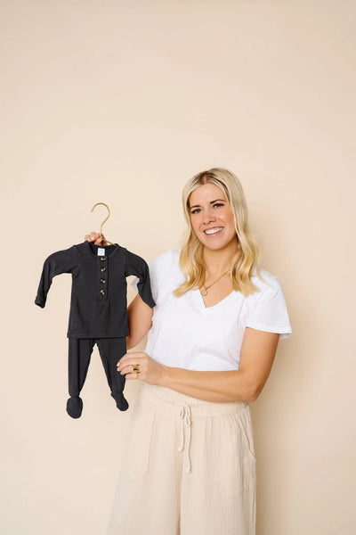 Lou Lou & Company Hudson Ribbed Top, Bottom + Hat Set - Twinkle Twinkle Little One