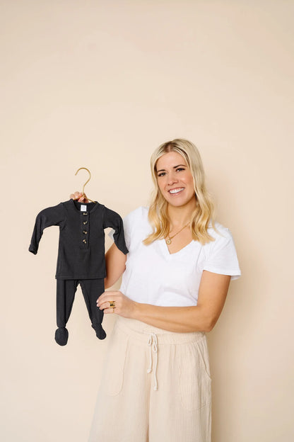 Lou Lou & Company Hudson Ribbed Top, Bottom + Hat Set - Twinkle Twinkle Little One