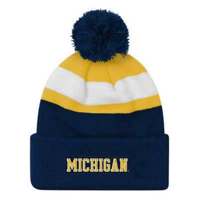 University Of Michigan Cuffed Knit Pom Hat