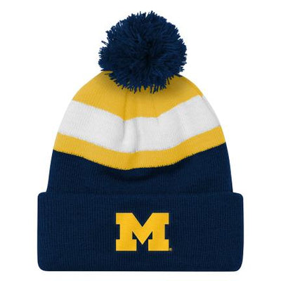 University Of Michigan Cuffed Knit Pom Hat