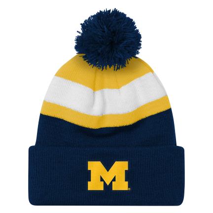 University Of Michigan Cuffed Knit Pom Hat