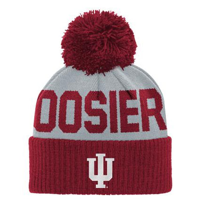 Infant Indiana Hoosiers Jacquard Crimson Grey Knit Hat