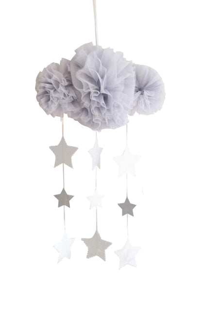 Mist & Silver Tulle Cloud Mobile - Twinkle Twinkle Little One