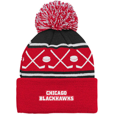 Chicago Blackhawks Cuffed Knit Pom Hat