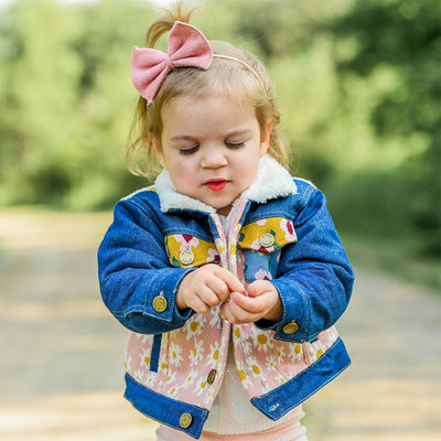 Quilted Heart Denim Jacket with Cream Snowdrift Lining - Twinkle Twinkle Little One