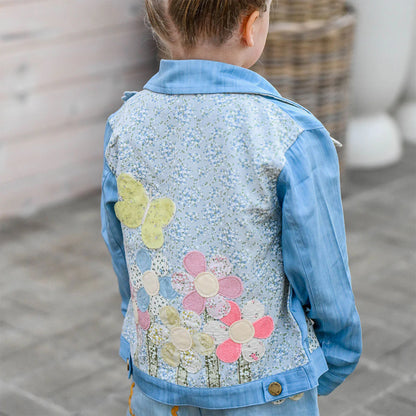 Dylan Lyocell Denim Jacket - Flower Field - Light Wash - Twinkle Twinkle Little One