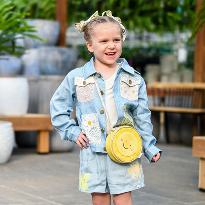 Dylan Lyocell Denim Jacket - Flower Field - Light Wash - Twinkle Twinkle Little One