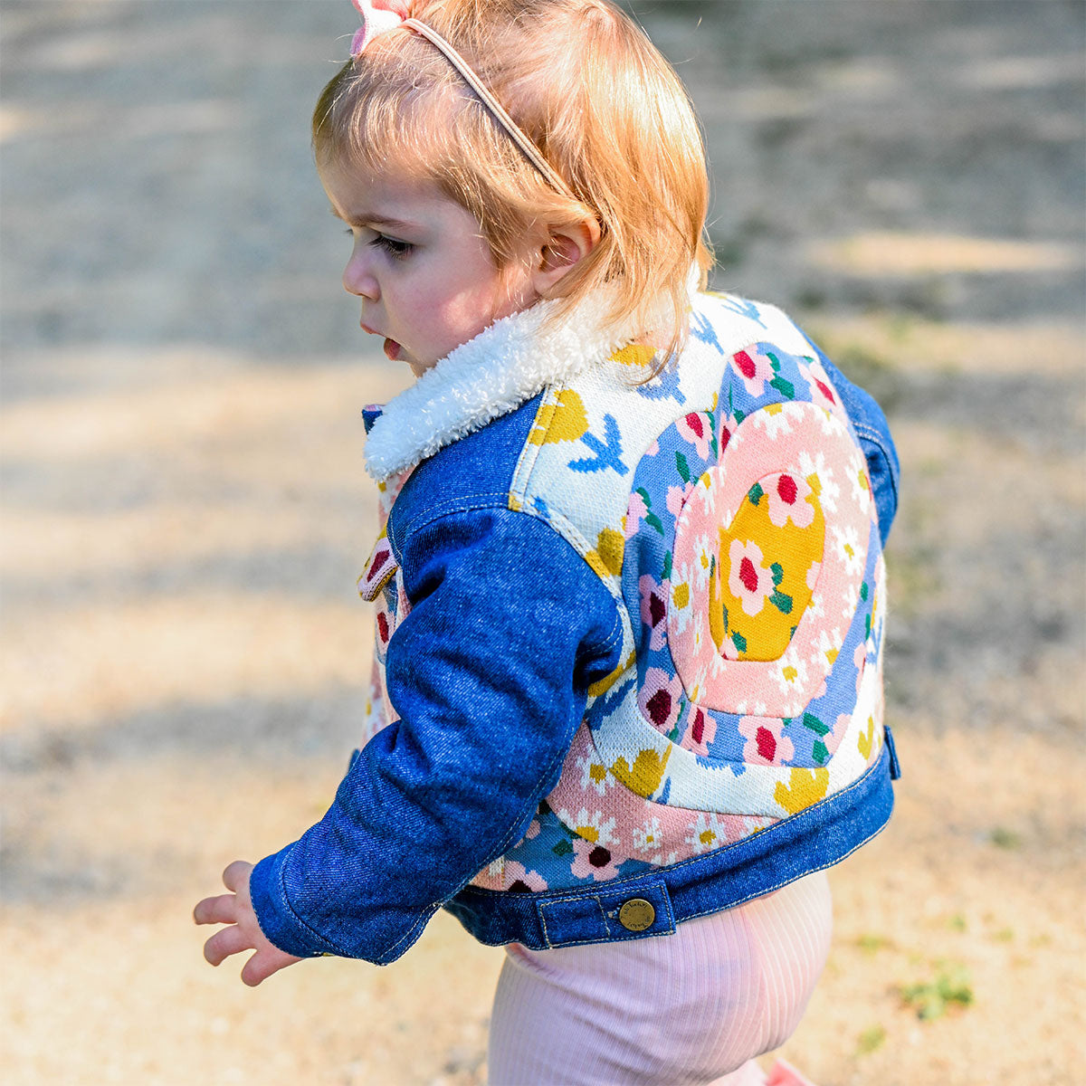 Quilted Heart Denim Jacket with Cream Snowdrift Lining