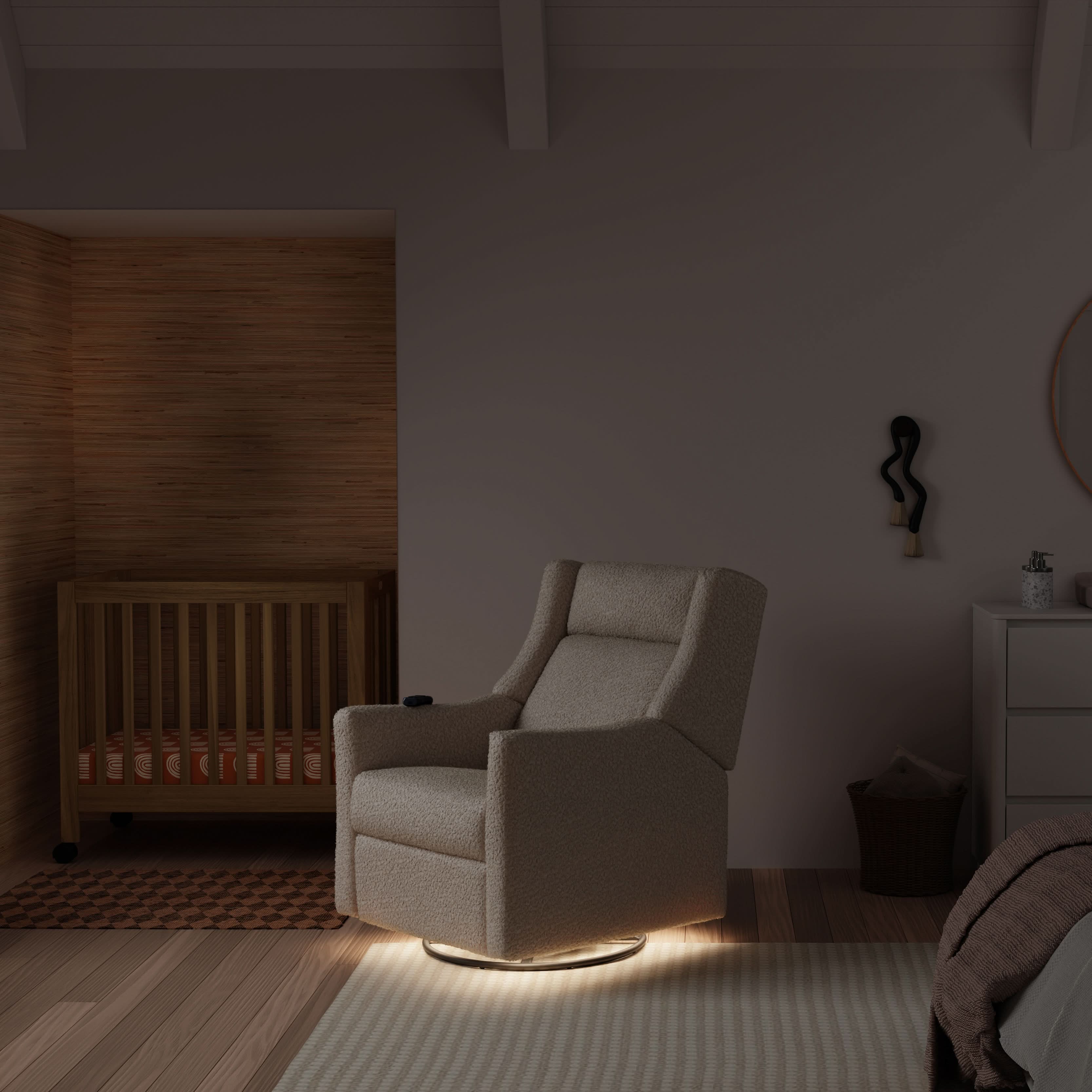 Babyletto Kiwi Deluxe Power Recliner & Swivel Glider with Heat and Massage - Twinkle Twinkle Little One