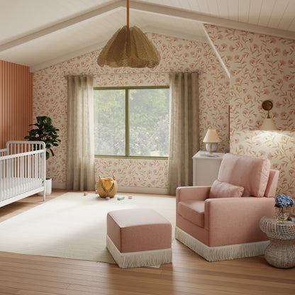 Namesake Crawford Gliding Ottoman | Boucle with Tassel Fringe