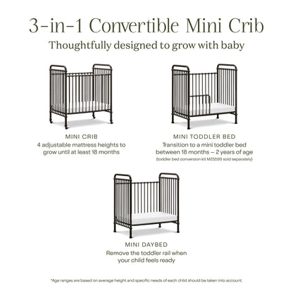 Namesake Abigail 3-in-1 Convertible Mini Crib