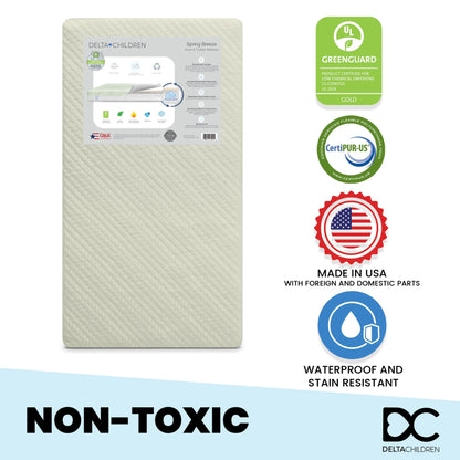 Spring Breeze Mattress - Breathable Baby Crib and Toddler Mattress with Cloud Core - Twinkle Twinkle Little One