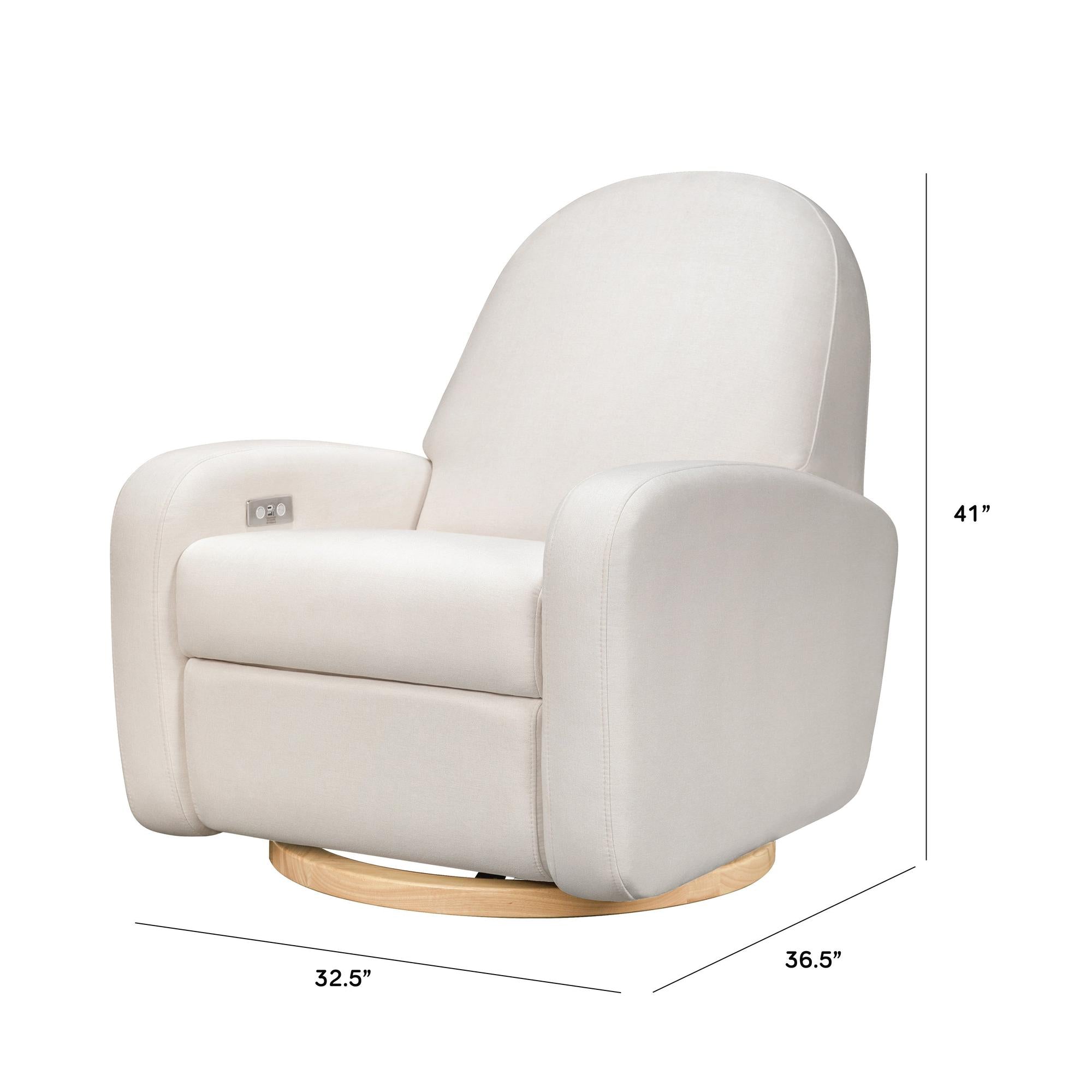 Babyletto Nami Electronic Recliner and Swivel Glider Recliner with USB port