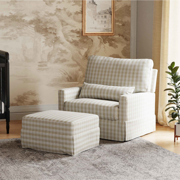 Namesake Crawford Pillowback Chair and a Half Comfort Swivel Glider - Twinkle Twinkle Little One