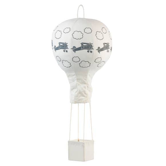 Airplanes & Clouds White & Grey Hot Air Balloon Mobile - Twinkle Twinkle Little One