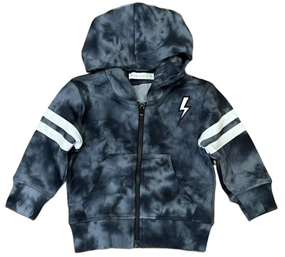 Little Mish Tie Dye Bolt Zip Hoody - Black - Twinkle Twinkle Little One