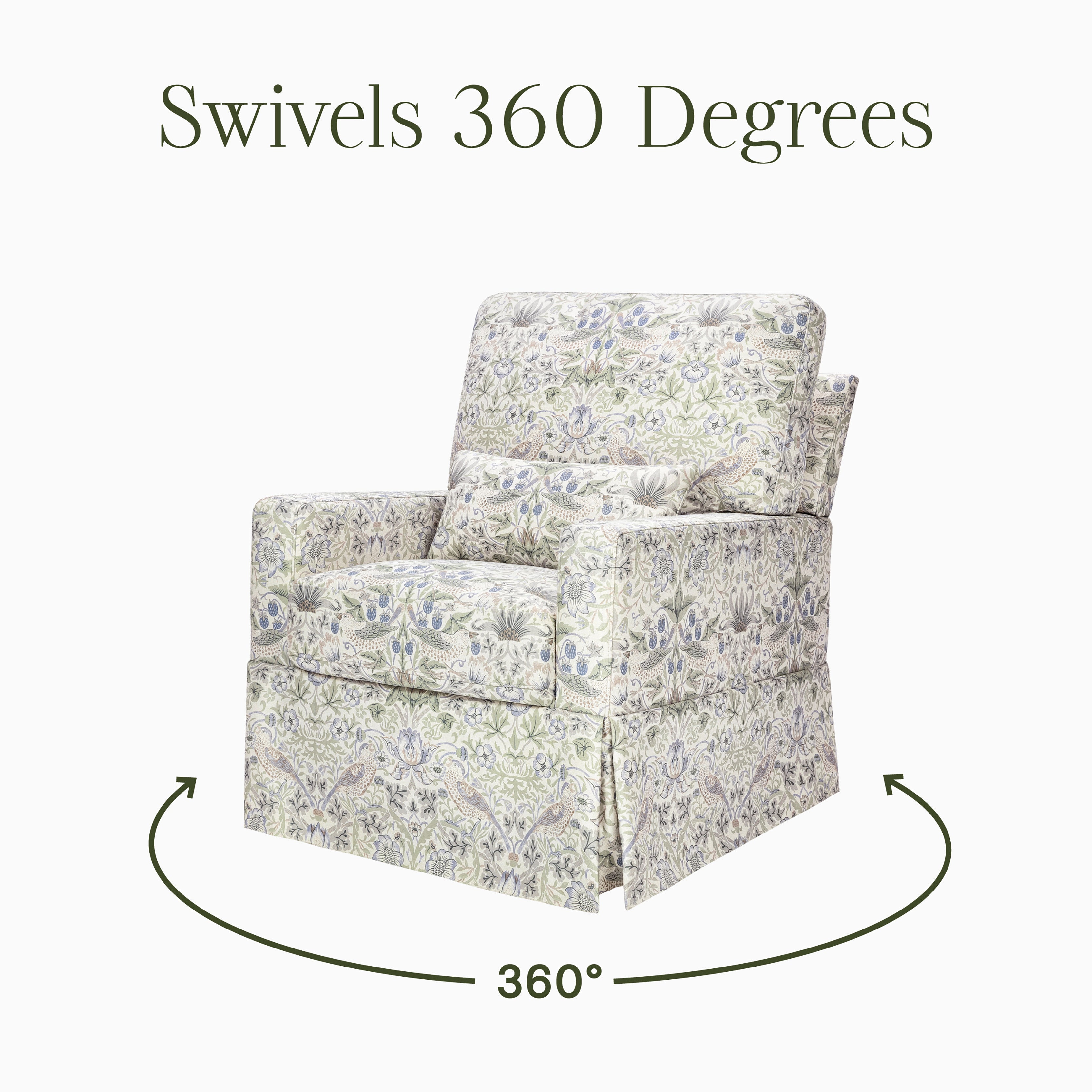 Morris & Co. x Namesake Crawford Pillowback Comfort Swivel Glider