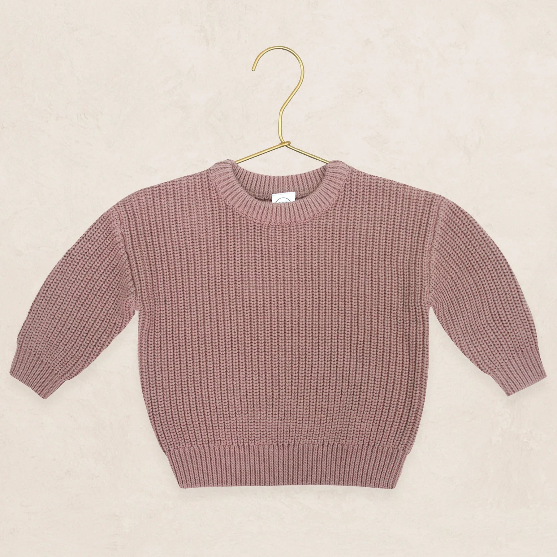 Knit Chunky Sweater & Wide Leg Pant - Mauve